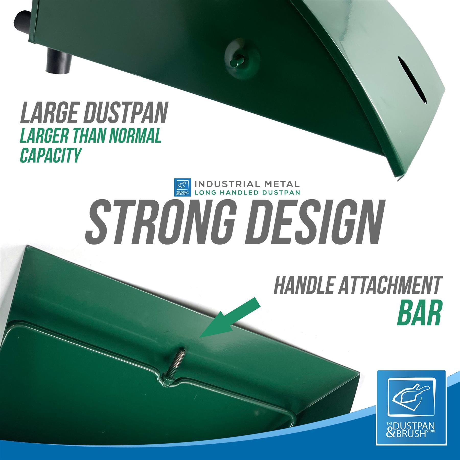 Long Handled Metal Dustpan | Industrial Lobby Dust Pan - The Dustpan and Brush Store