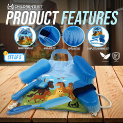 Equi-Neat Childrens Horse Grooming Kit Blue