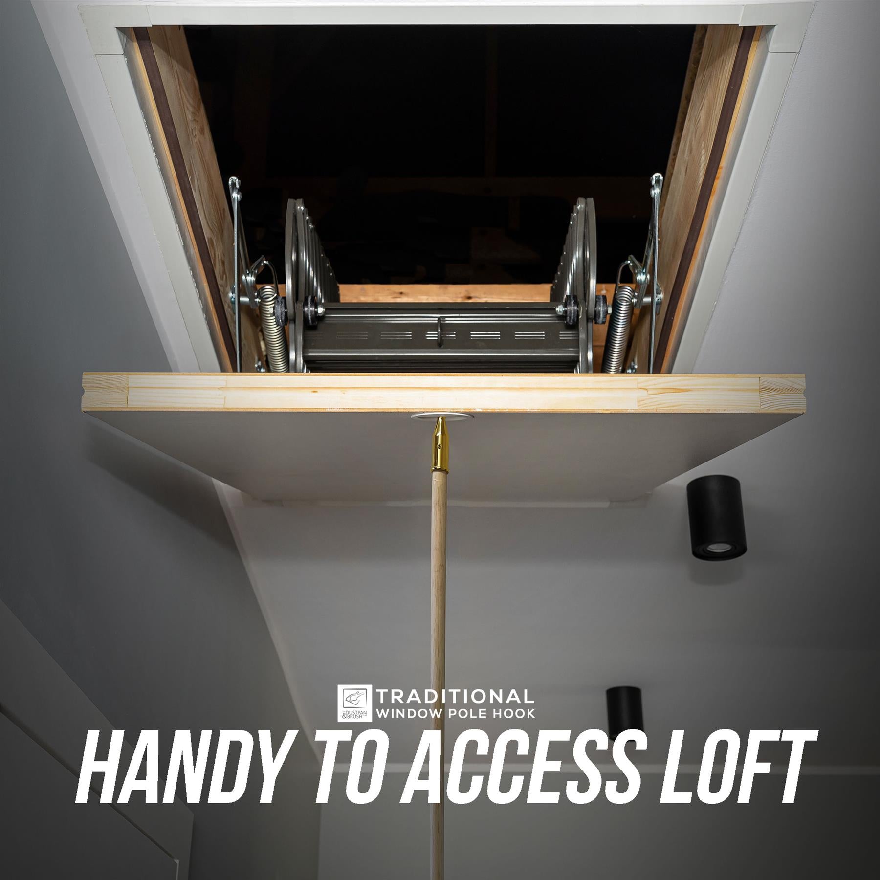 Brass Window Pole with 4ft Wooden Handle