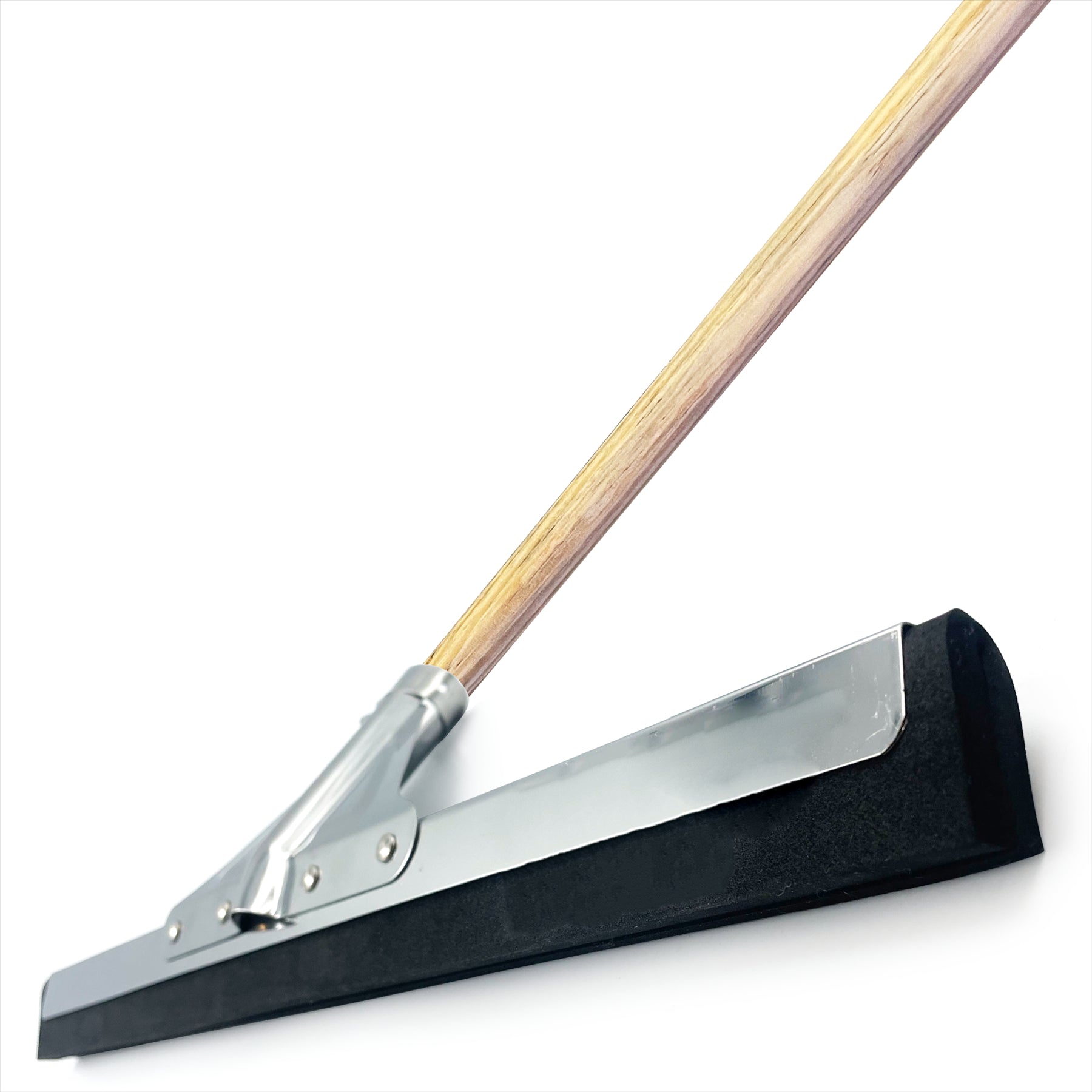 18" Black Foam Floor Squeegee Blade and Wooden Handle