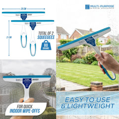 Window & Shower Squeegee Pack of 2 – Blue & White - The Dustpan and Brush Store