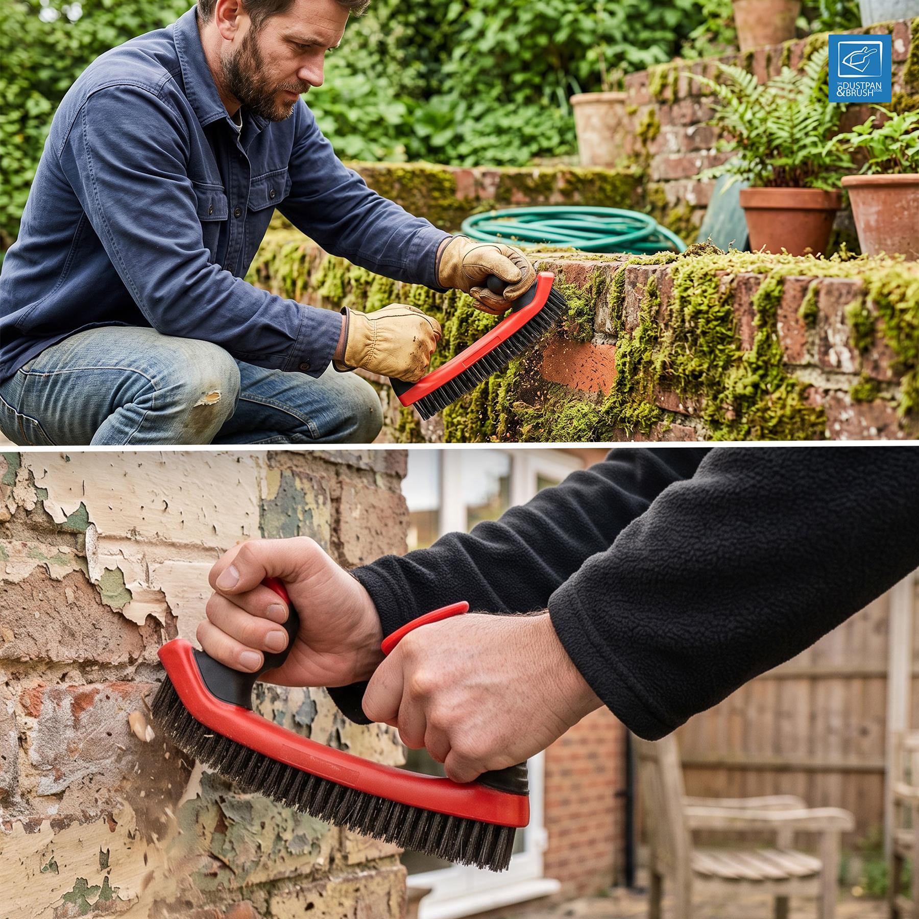 Dual Grip Heavy Duty Wire Brush | 5 Row Steel Bristle Scrubber - The Dustpan and Brush Store