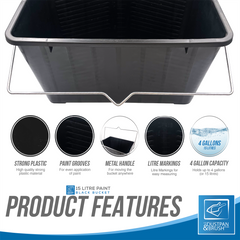 15L Paint Scuttle Bucket for Rollers & Window Cleaning - The Dustpan and Brush Store