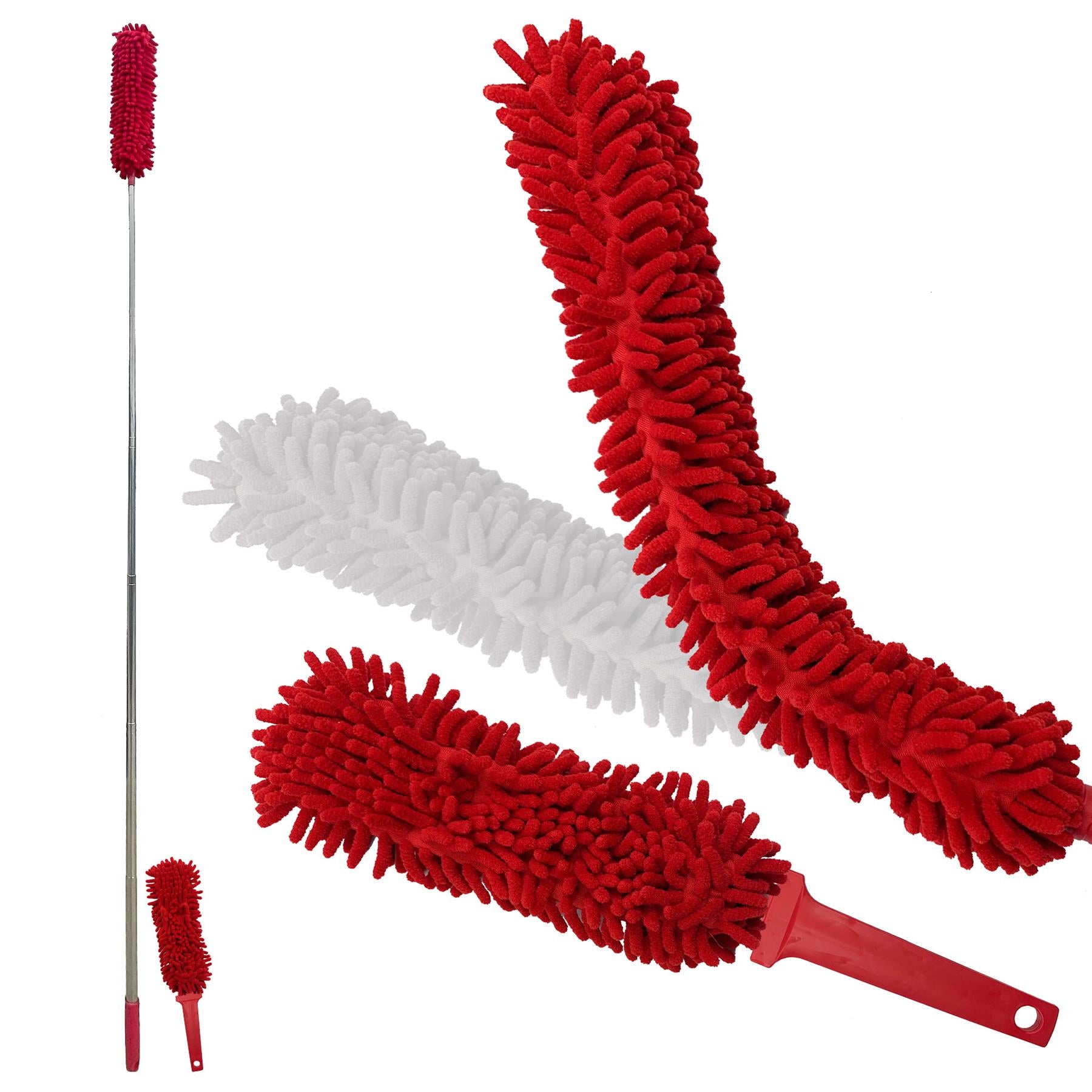 Microfibre Bendy Feather Duster Set Extendable Handle & Hand Duster