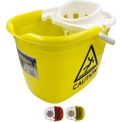 Colour Coded Yellow/White Caution Warning Mop Bucket