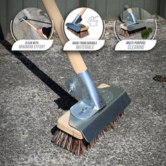 Super Heavy Duty Deck Scrub Metal Scraper Weeding Brush for Decking Paving Patio - The Dustpan and Brush Store