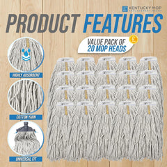 Kentucky Mop Head - Pack of 20 - The Dustpan and Brush Store