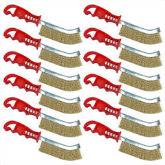 Red Wire Brush with Scraper - Pack of 12