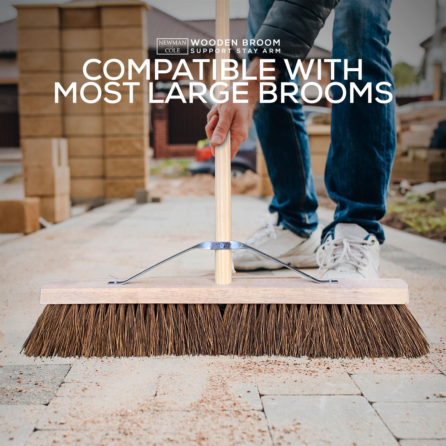 Metal Broom Support Stay Bracket Arm for Platform Brooms – 35cm - The Dustpan and Brush Store
