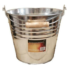 10 Litre Galvanised Steel Metal Bucket with Wooden Handle