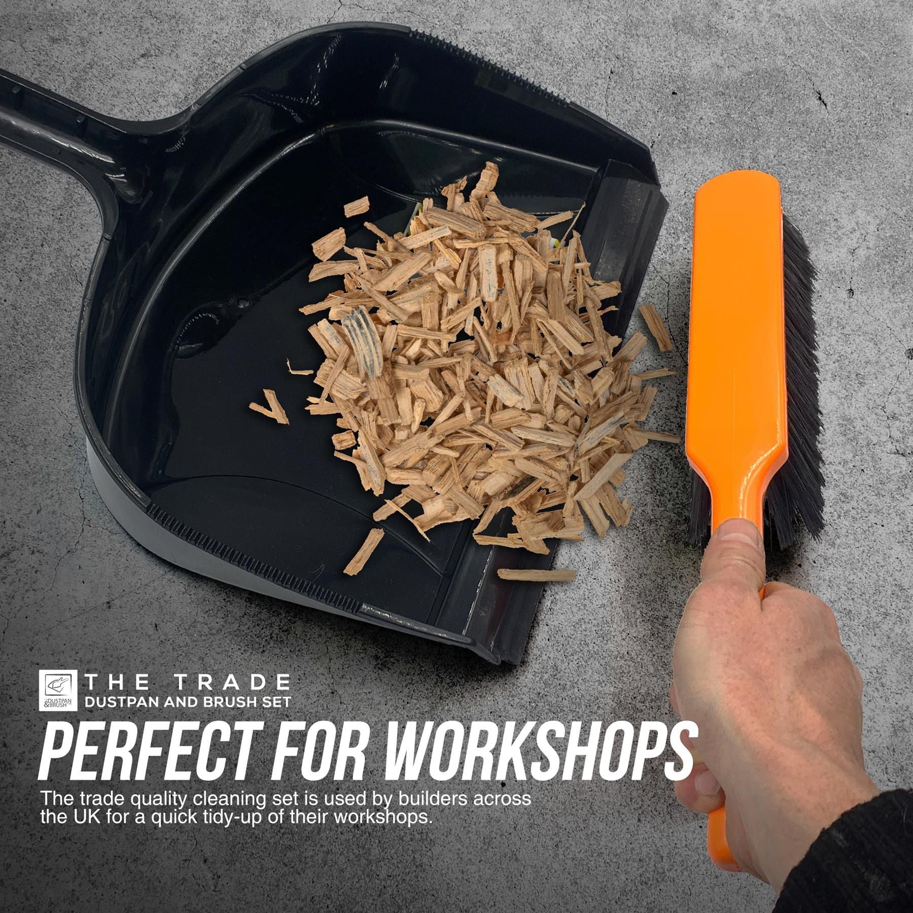 The TRADE Jumbo Dustpan and Large Brush Set - Ideal for Builders, Joiners etc