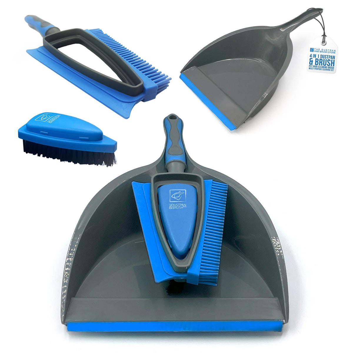 4 in 1 Rubber Dustpan and Brush Set