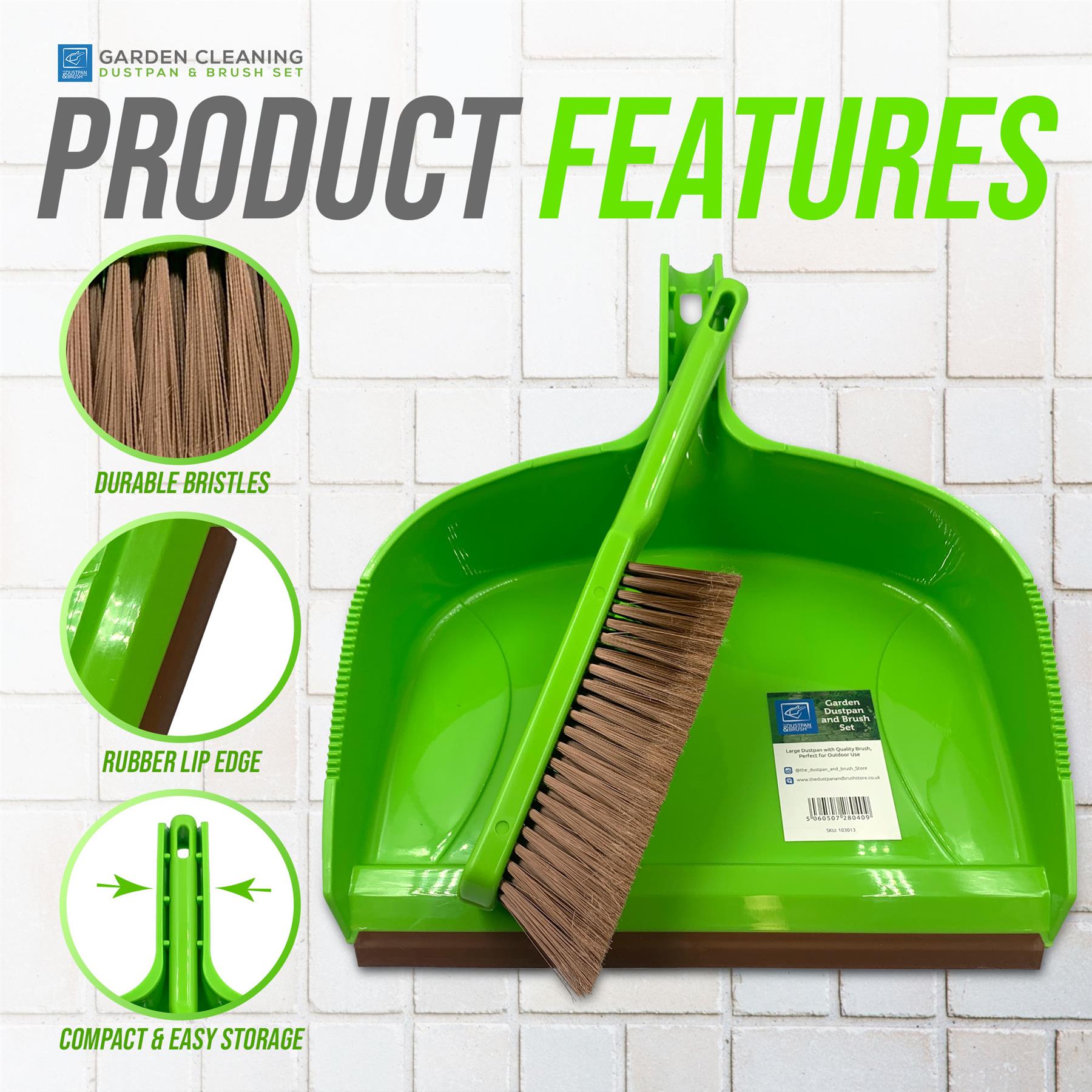 Large Outdoor Garden Dustpan and Brush Set - The Dustpan and Brush Store