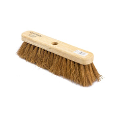 12" Newman and Cole Natural Soft Coco Broom Head with Hole and Wooden Handle
