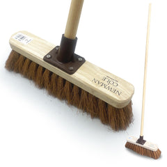 Newman and Cole 12" Natural Coco Broom Head with Plastic Socket Supplied with Handle