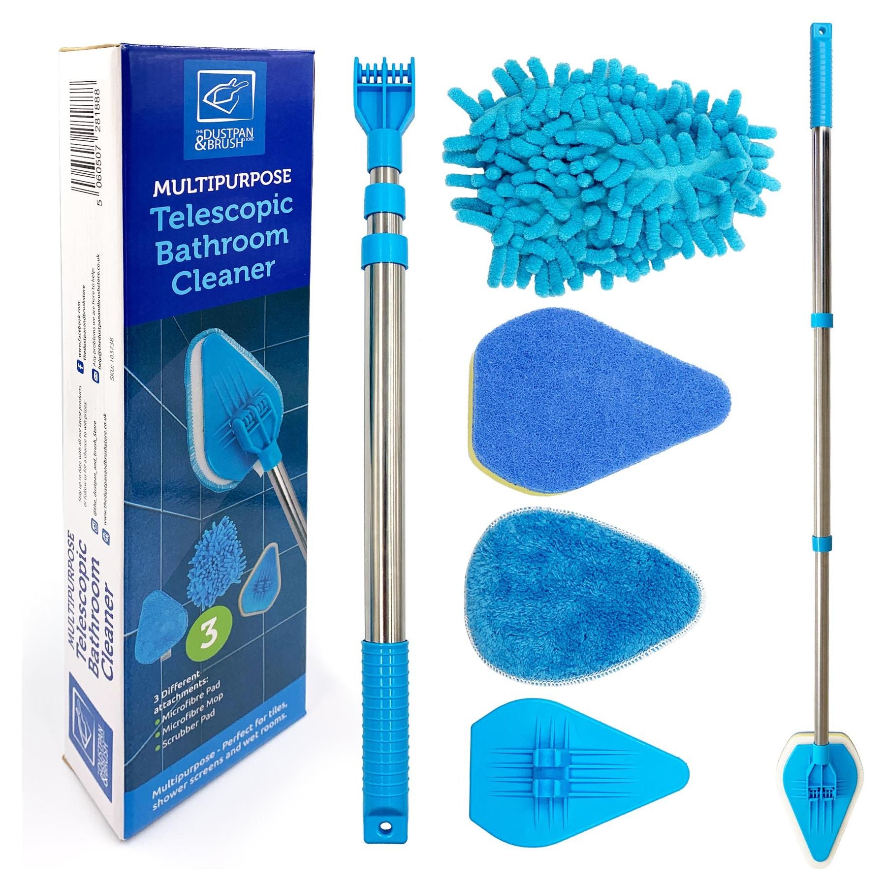 Telescopic Bathroom Mop - Tile Cleaning Kit