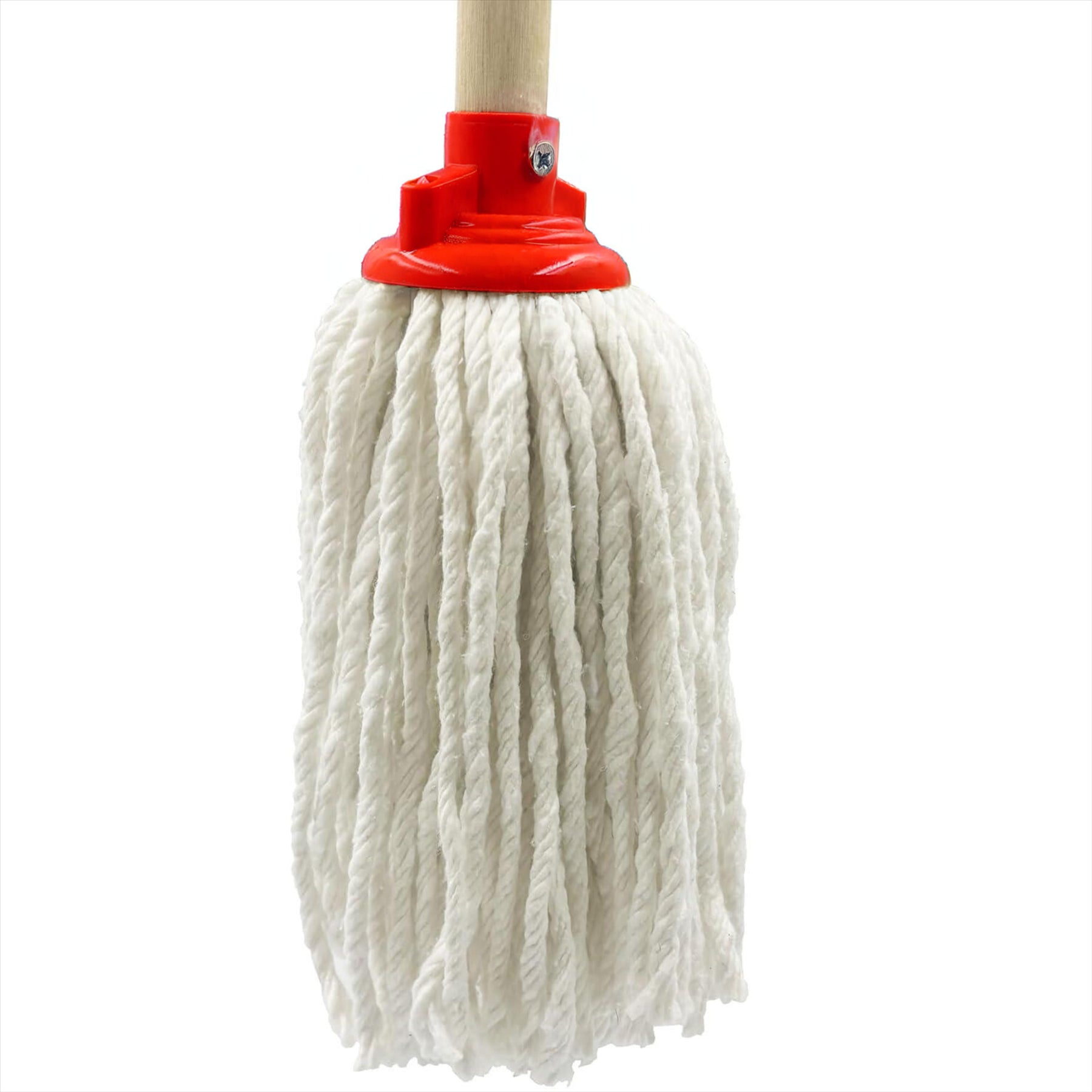 Red Mop Head with Wooden Handle