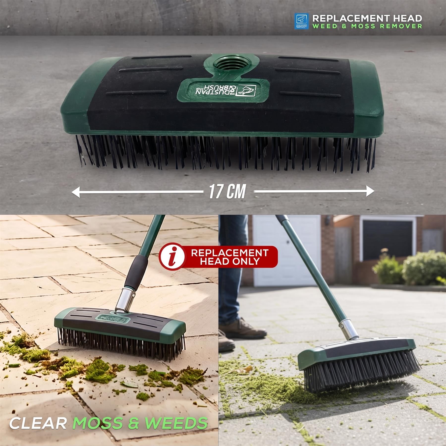 Replacement Weed Brush Head – Steel Wire Patio Cleaner - The Dustpan and Brush Store