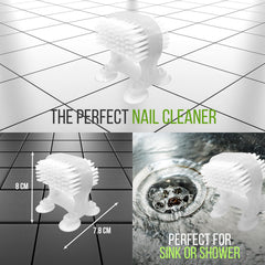 Dual Suction Cup Nail Brush | Hands-Free Stick On Nail Cleaner