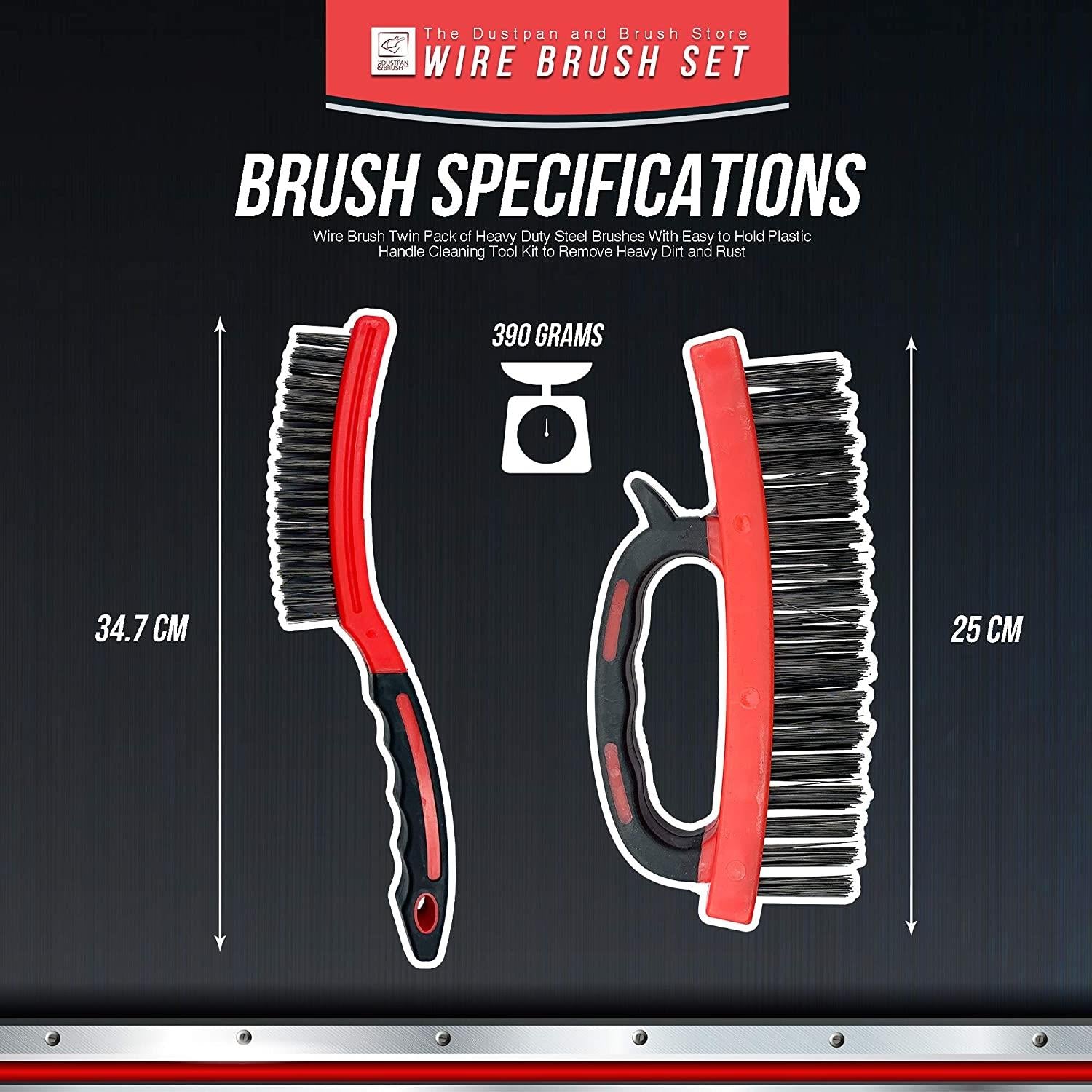 Wire Brush Set with Rubber Grips