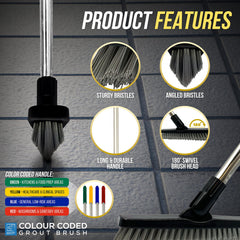 Colour Coded Yellow Handle and Angled Grout Brush Head
