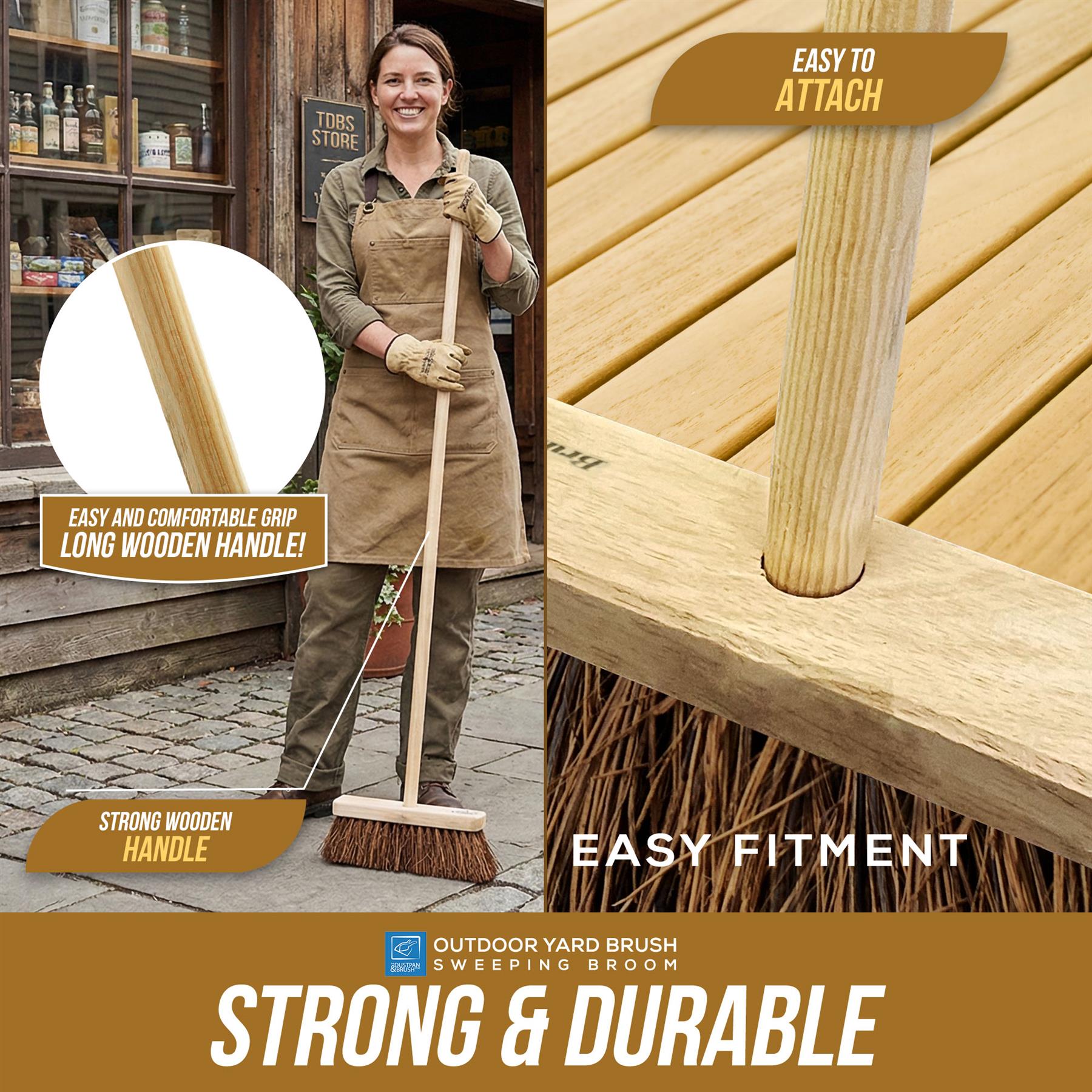 10" Stiff Bassine Broom strong and durable broom 