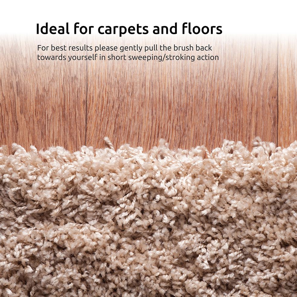 Rubber Bristle Broom | Solid Metal Handle for Pet Hair & Hard Floors - The Dustpan and Brush Store