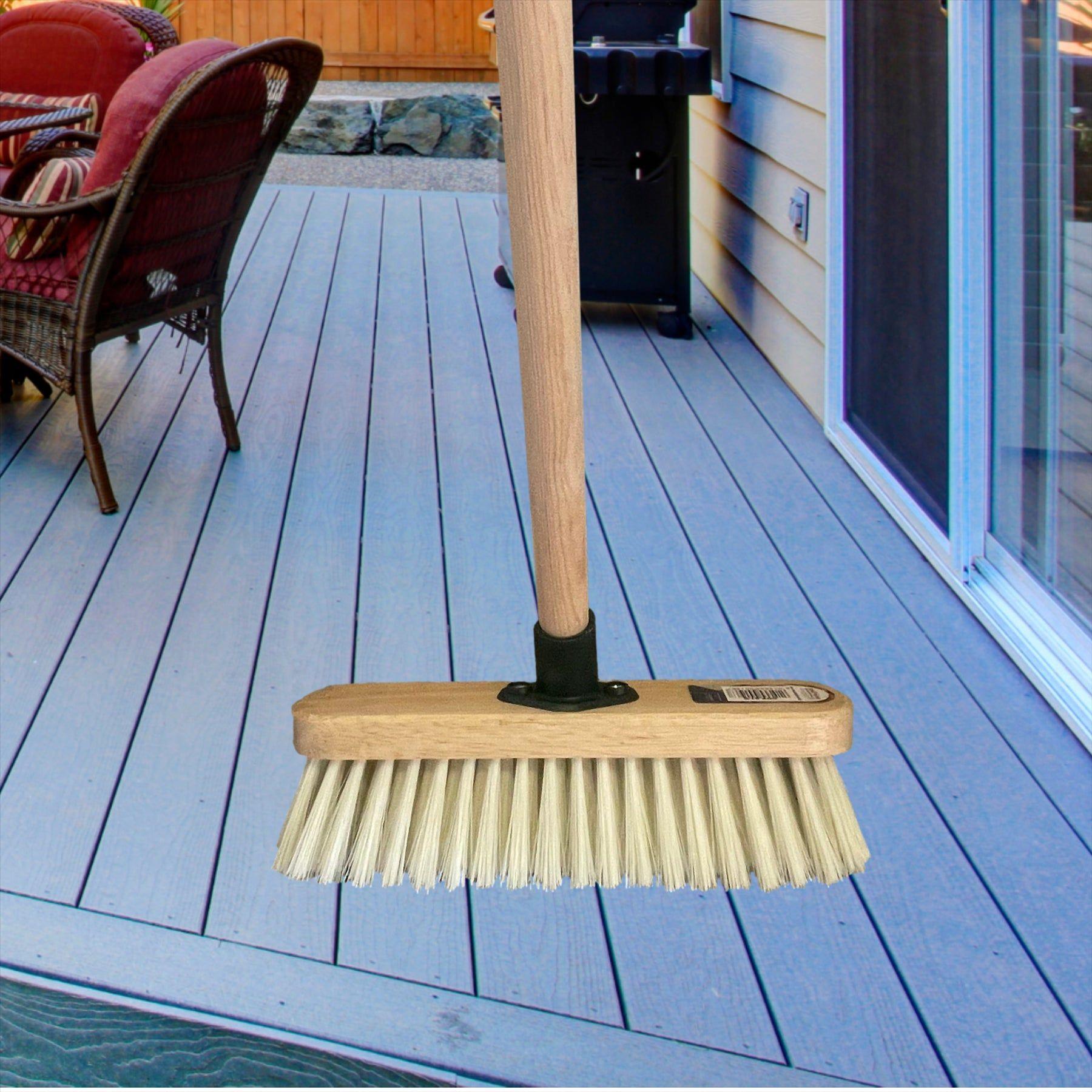 11" Soft Cream Sweeping Brush Synthetic Indoor Broom with Handle