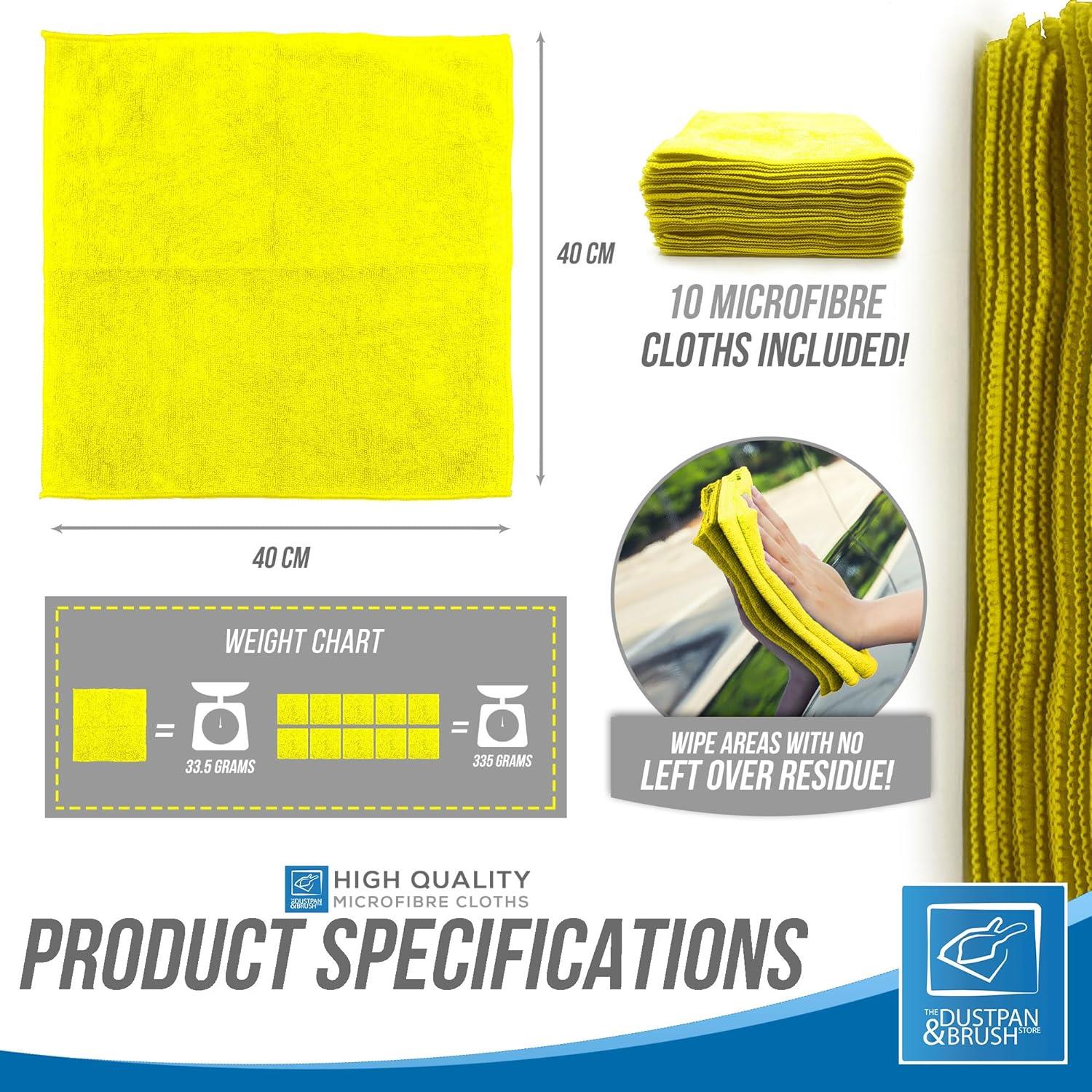 Yellow Microfibre Cloths - Pack of 10