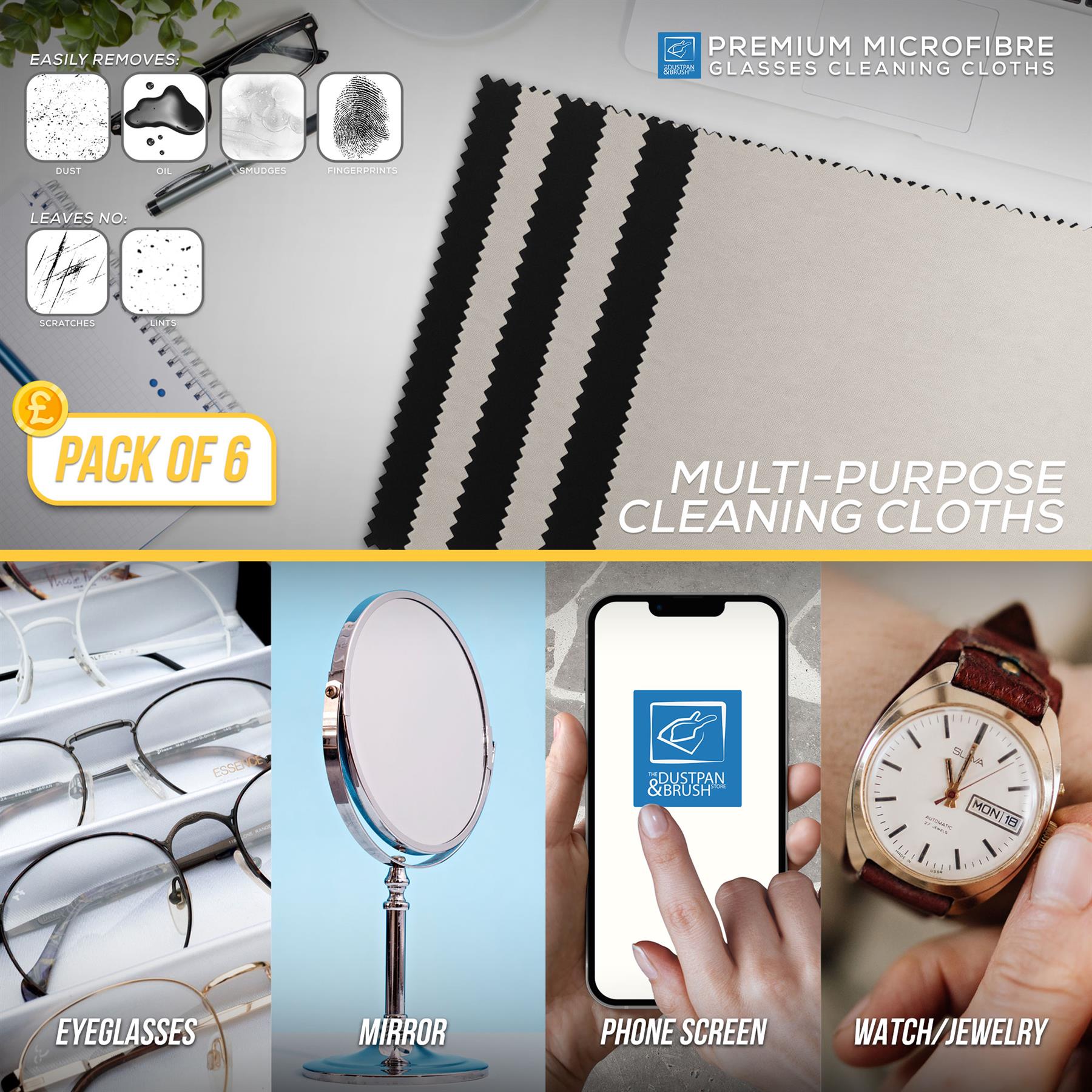 Glasses Cleaning Cloths | Pack of 6