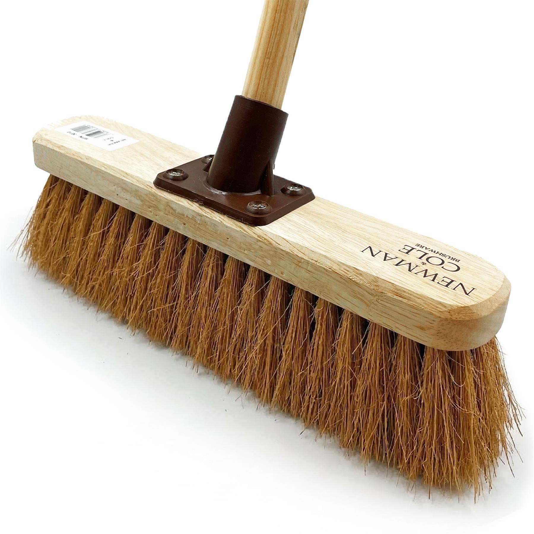 12" Newman & Cole Natural Coco Broom with Wooden Handle - The Dustpan and Brush Store