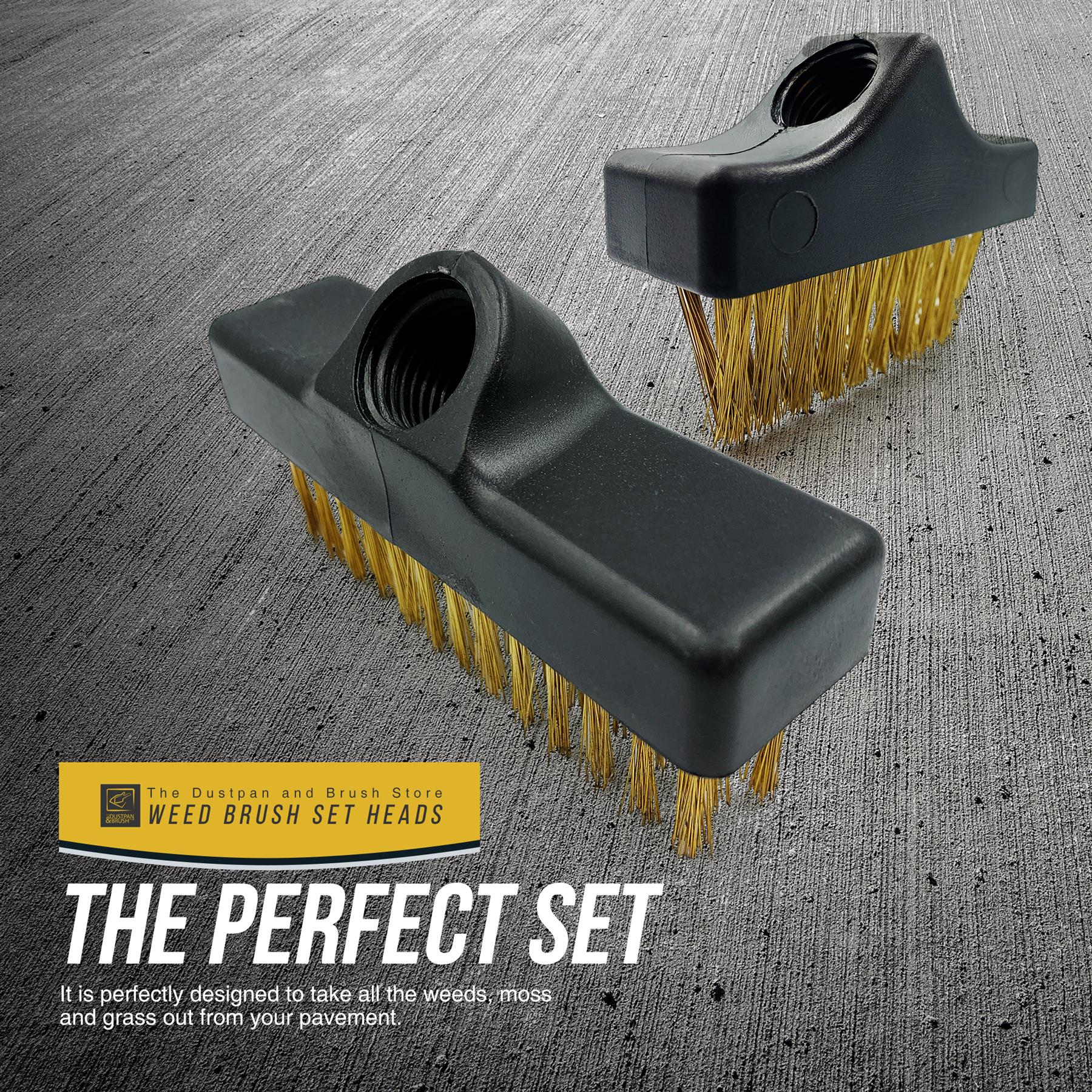 Replacement Brush Heads - Black Weed Wire Brush & Decking Head Set