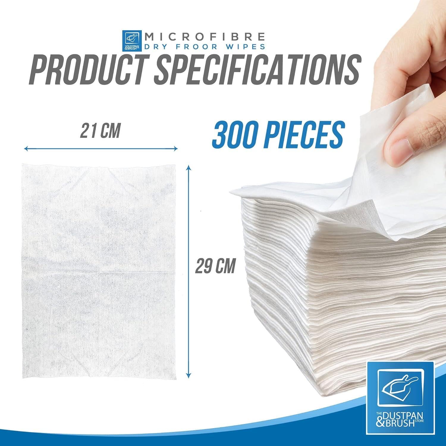 300 Dry Floor Mop Refill Cloths - 6 Packs of 50