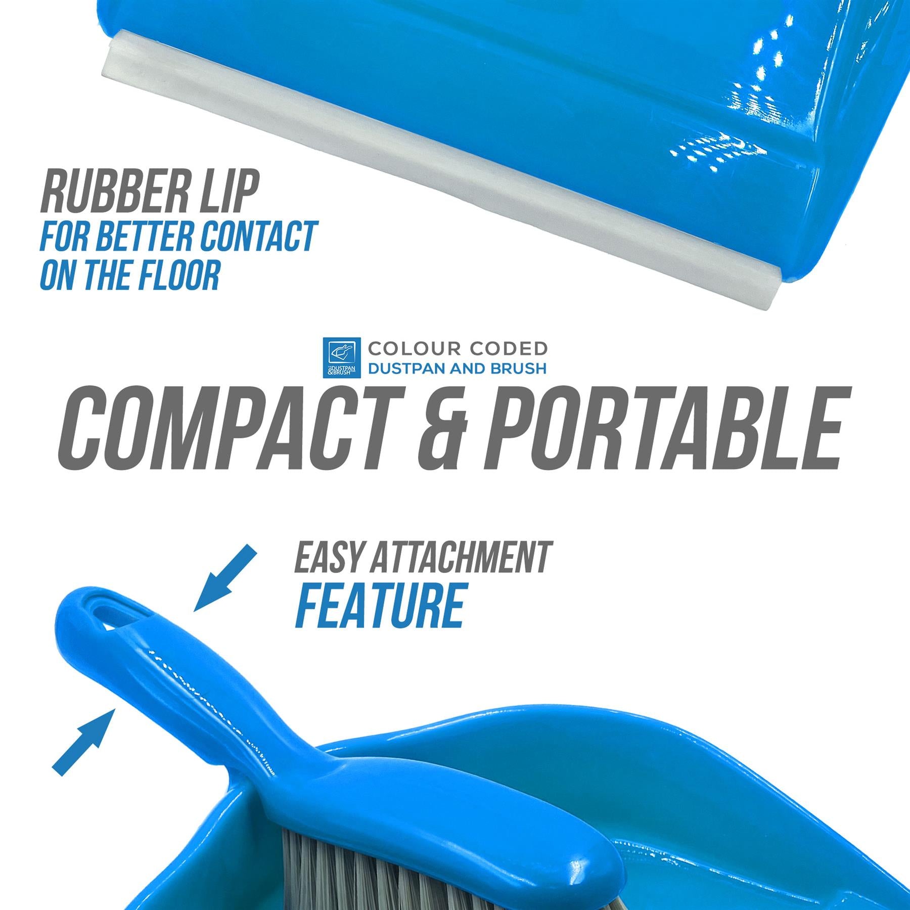 Colour Coded Blue Dustpan Set