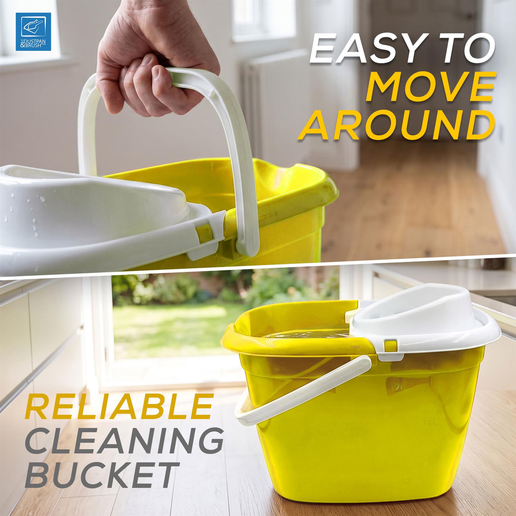 12L Mop Bucket with Wringer - Blue Green Red Yellow Grey