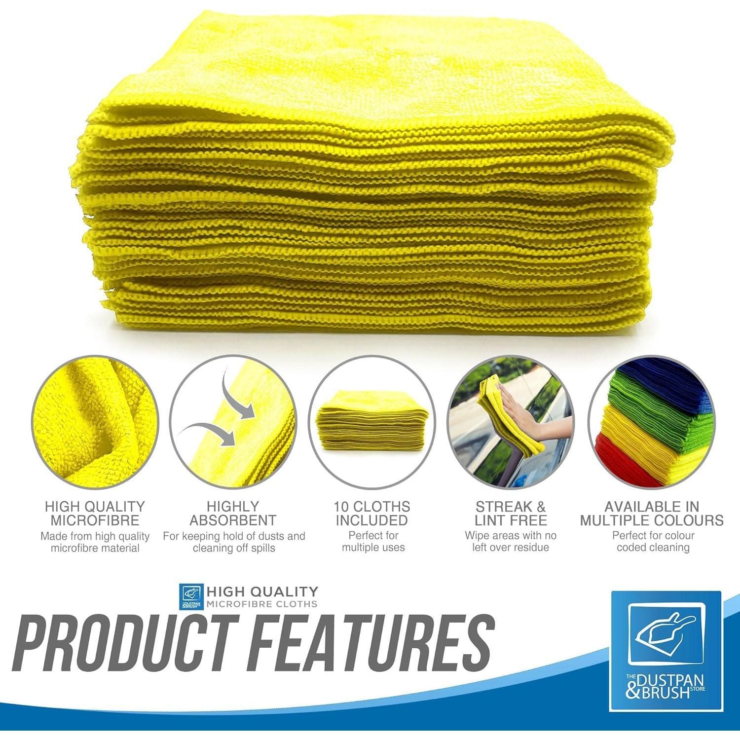 Yellow Microfibre Cloths - Pack of 10