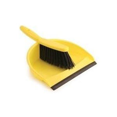 Yellow Colour Coded Dustpan and Stiff Brush