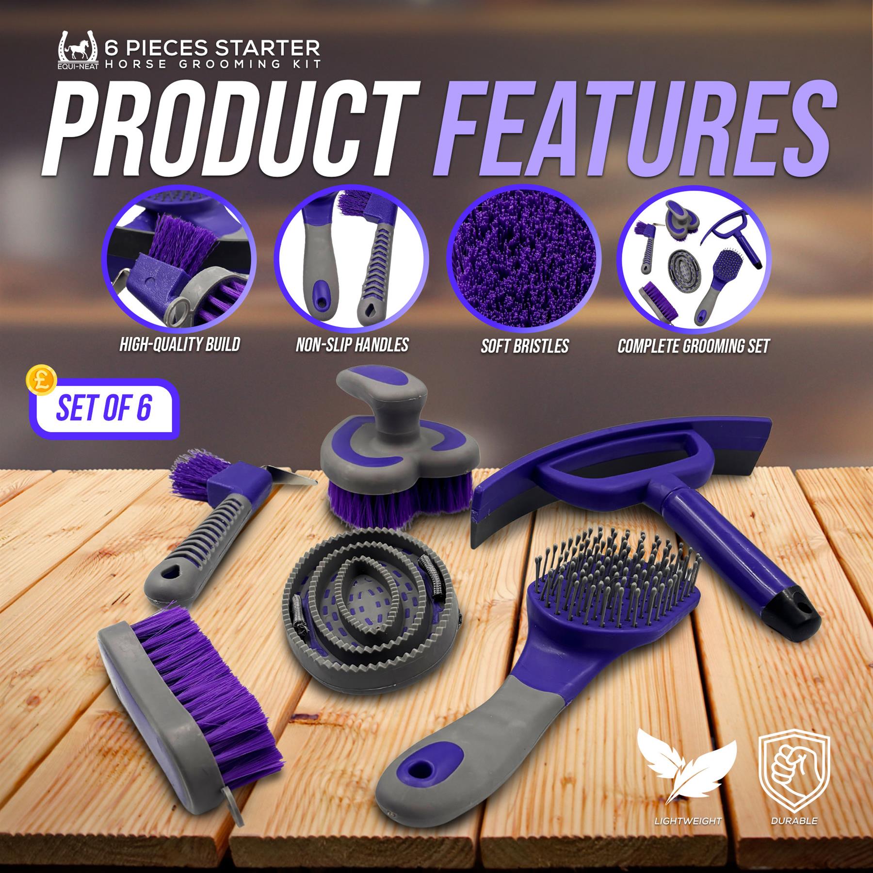 Equi-Neat Starter 6 Piece Horse Grooming Kit