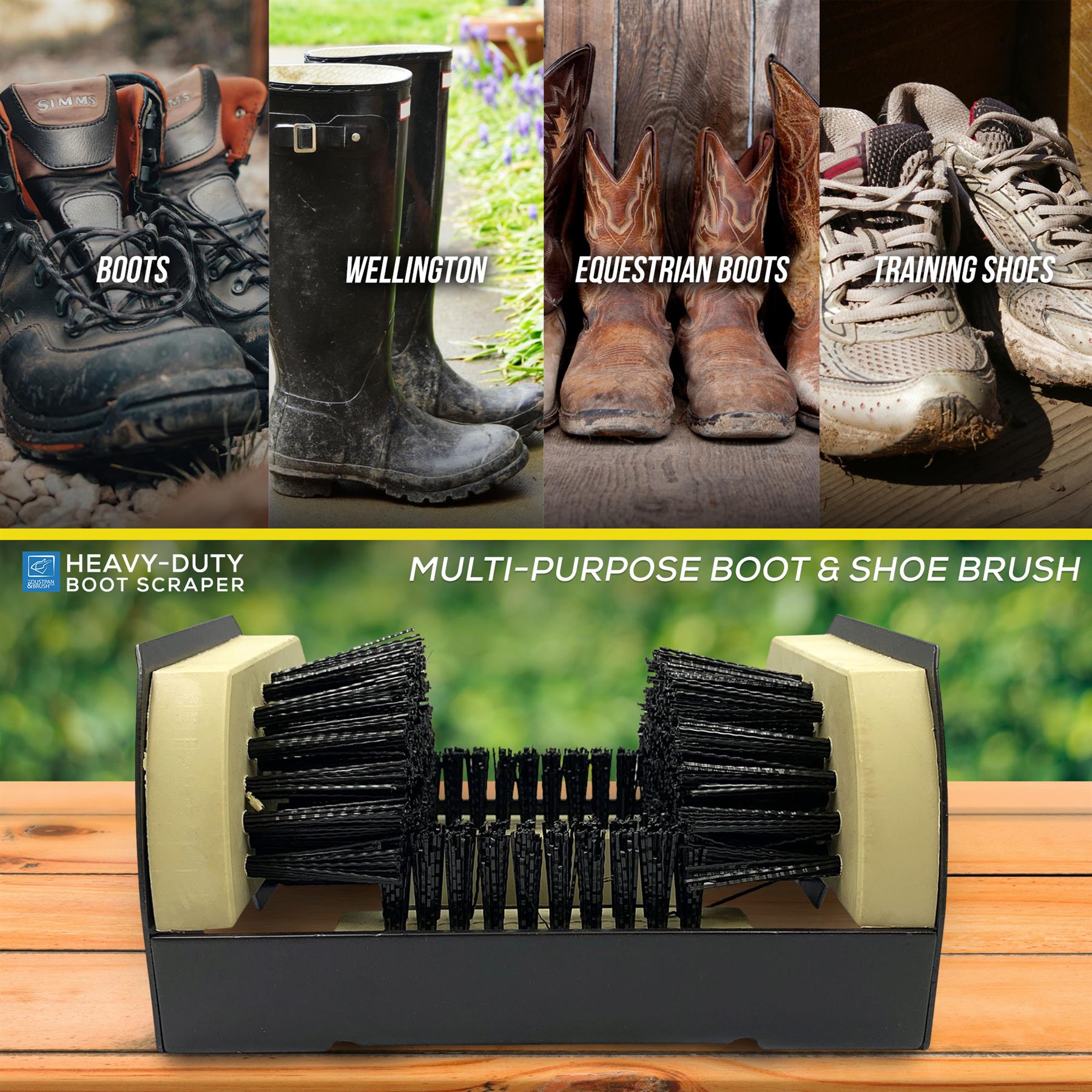 Heavy Duty Boot Scraper Brush – Outdoor Mud Cleaner - The Dustpan and Brush Store