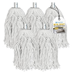 Cotton Mop with Galvanised Socket Fitting - 16 PY - Pack of 5