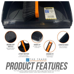 The TRADE Jumbo Dustpan and Large Brush Set - Ideal for Builders, Joiners etc