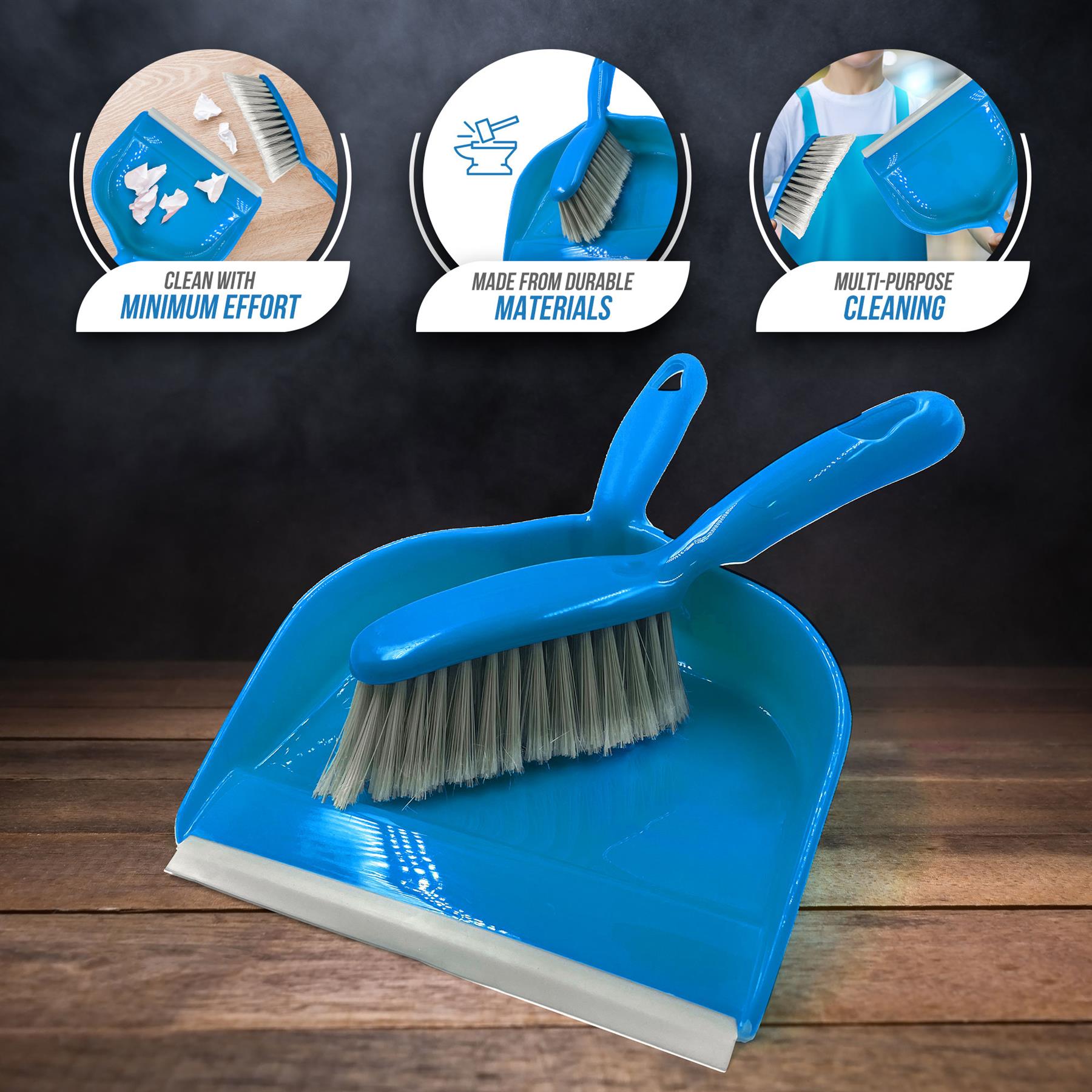 Colour Coded Blue Dustpan Set