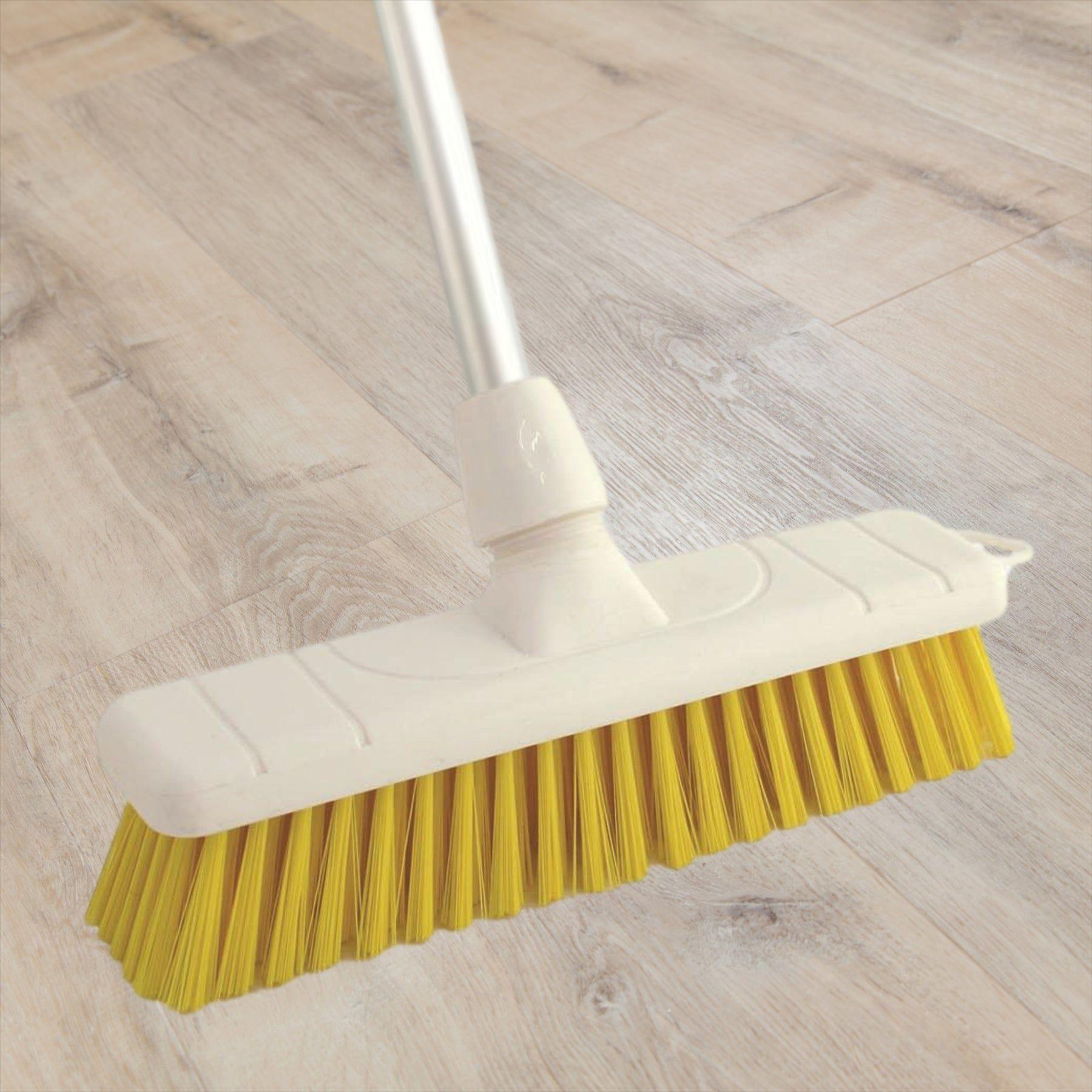 Yellow 12" 300mm Soft Colour Coded Food Hygiene Brush Sweeping Broom Head Only