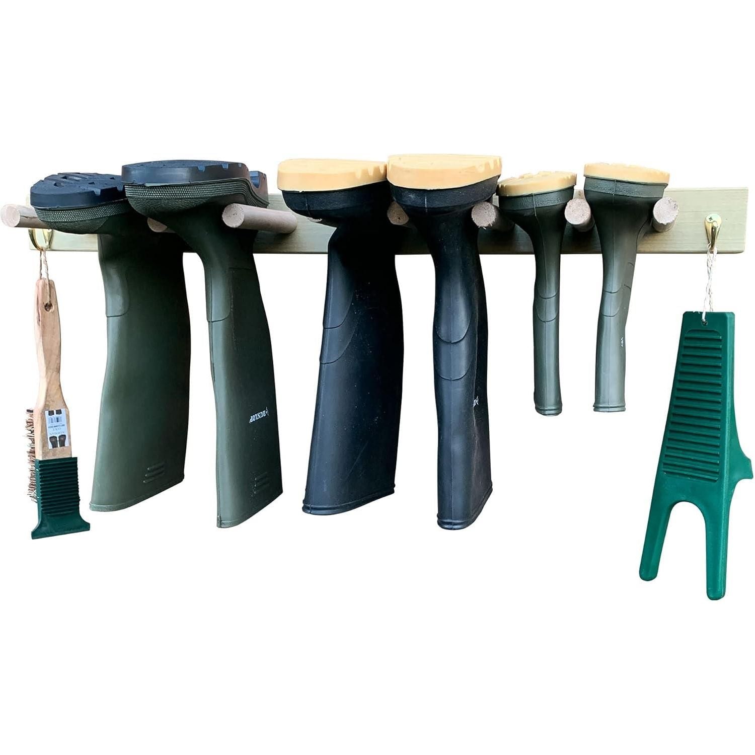 Welly Wall Rack TDBS WALL Welly Rack with Hooks – The Dustpan and Brush Store