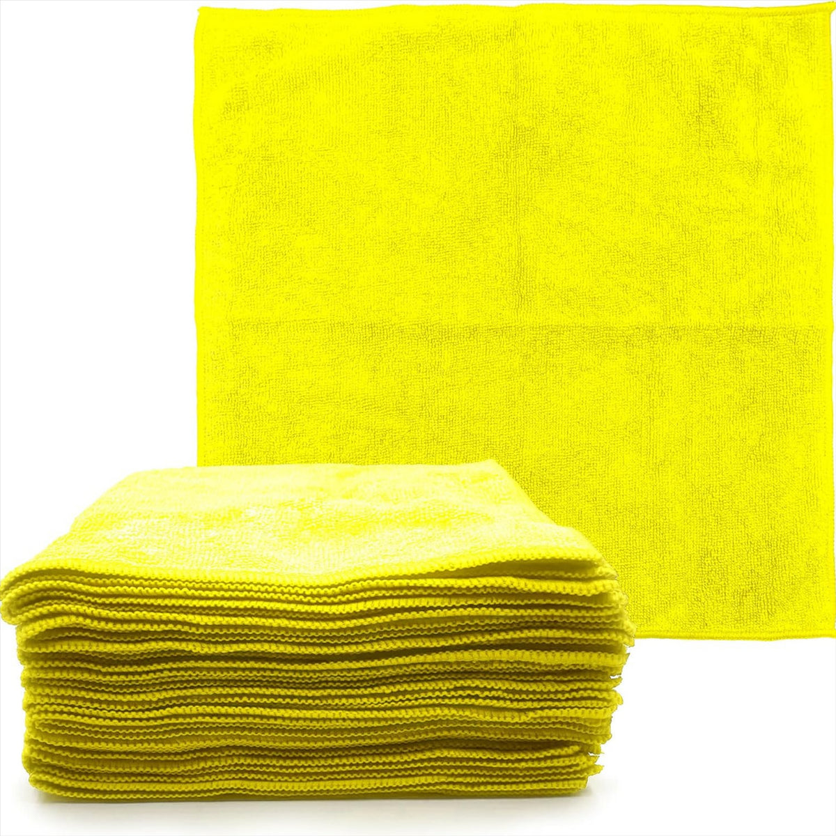 Yellow Microfibre Cloths - Pack of 10