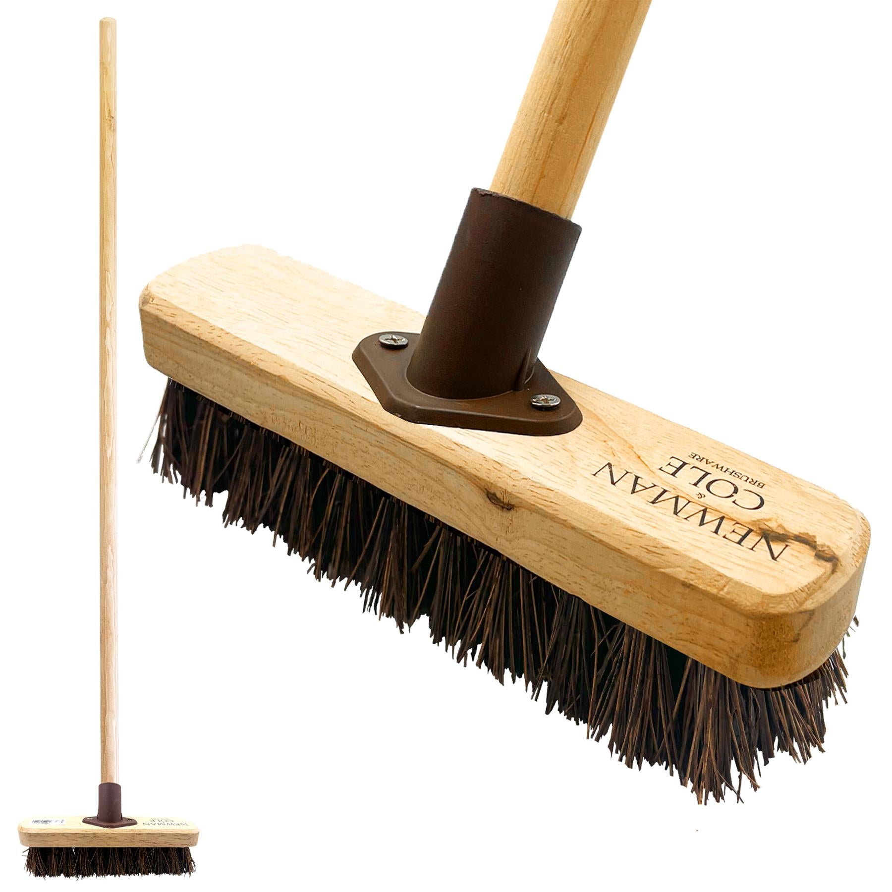 Wooden brush with bristles on a white background