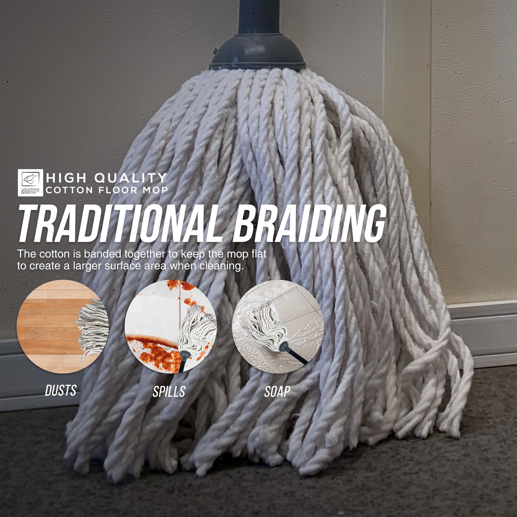 Traditional Cotton Floor Mop Supplied with Spare Head