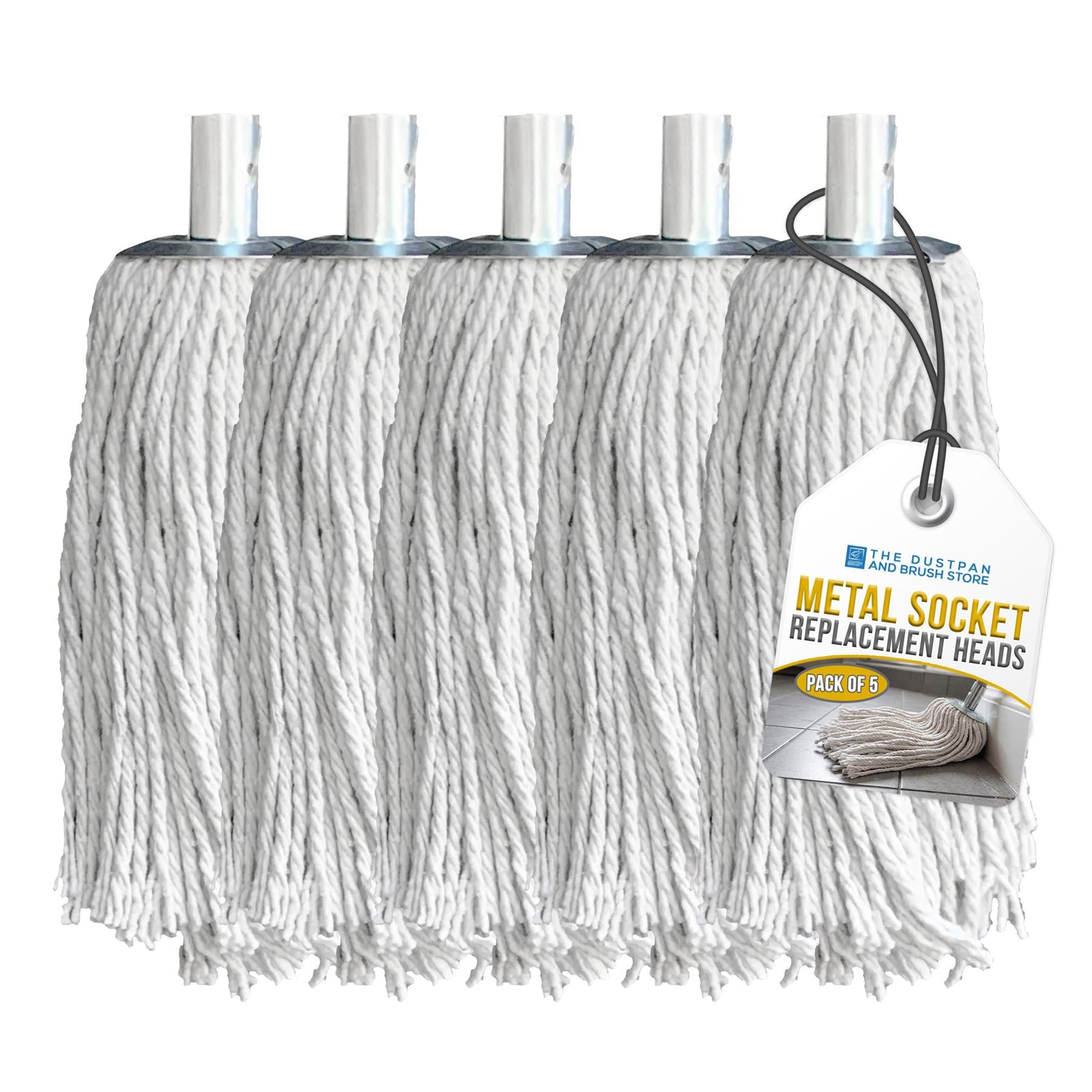 Cotton Mop with Galvanised Socket Fitting - 10 PY - Pack of 5