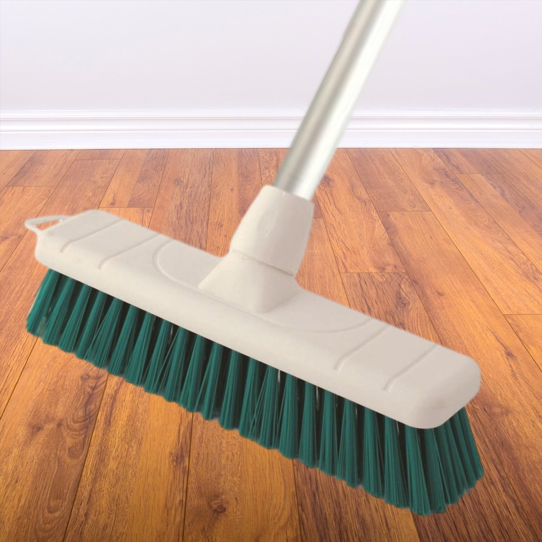 Green 12" 300mm Soft Colour Coded Food Hygiene Brush Sweeping Broom Head Only