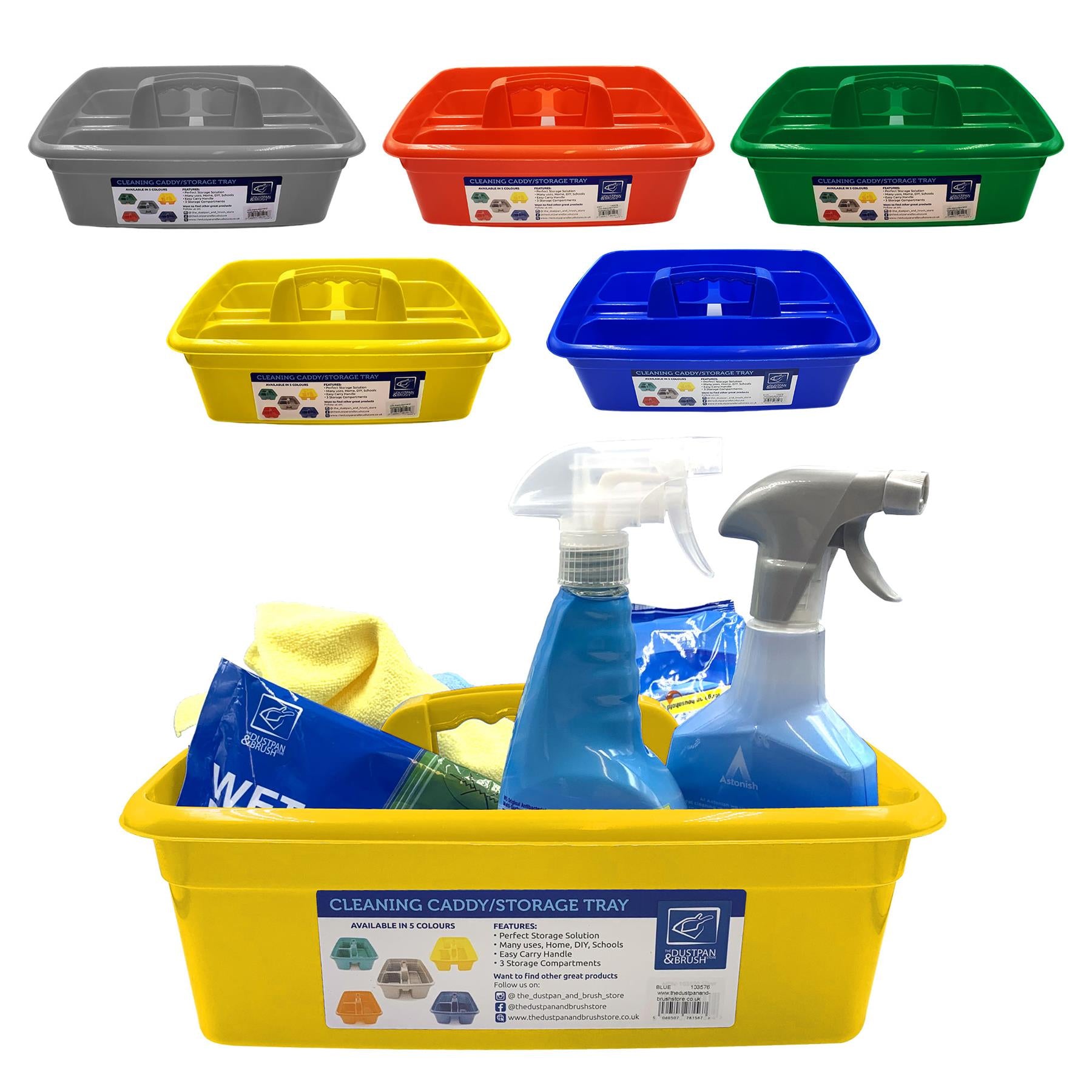 Cleaning Caddy Storage Trays with Handles – Pack of 5